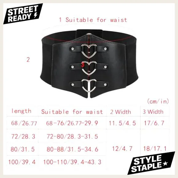 Vintage Corset Belt Wide Stretch Faux Leather Waist Cincher Y2K Retro Chic - Picture 4 of 6